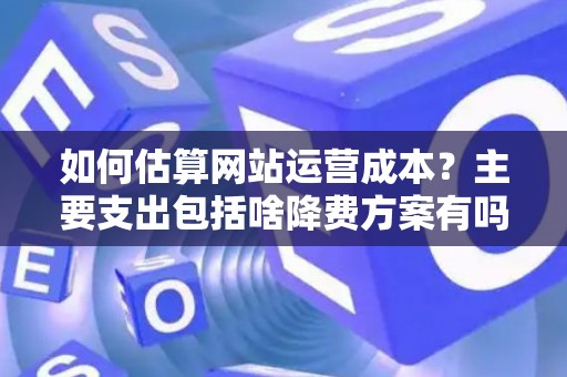 如何估算网站运营成本？主要支出包括啥降费方案有吗？