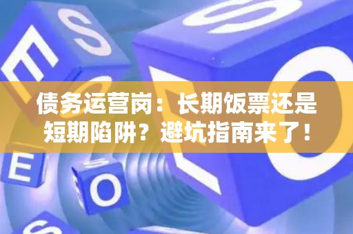 债务运营岗：长期饭票还是短期陷阱？避坑指南来了！